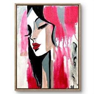WS original eyelash woman painting 14X11 canvas expressionism modern wall art